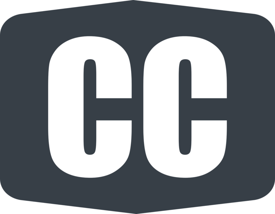 Die Graphik zeigt das Symbol für Untertitel (CC für closed captions).